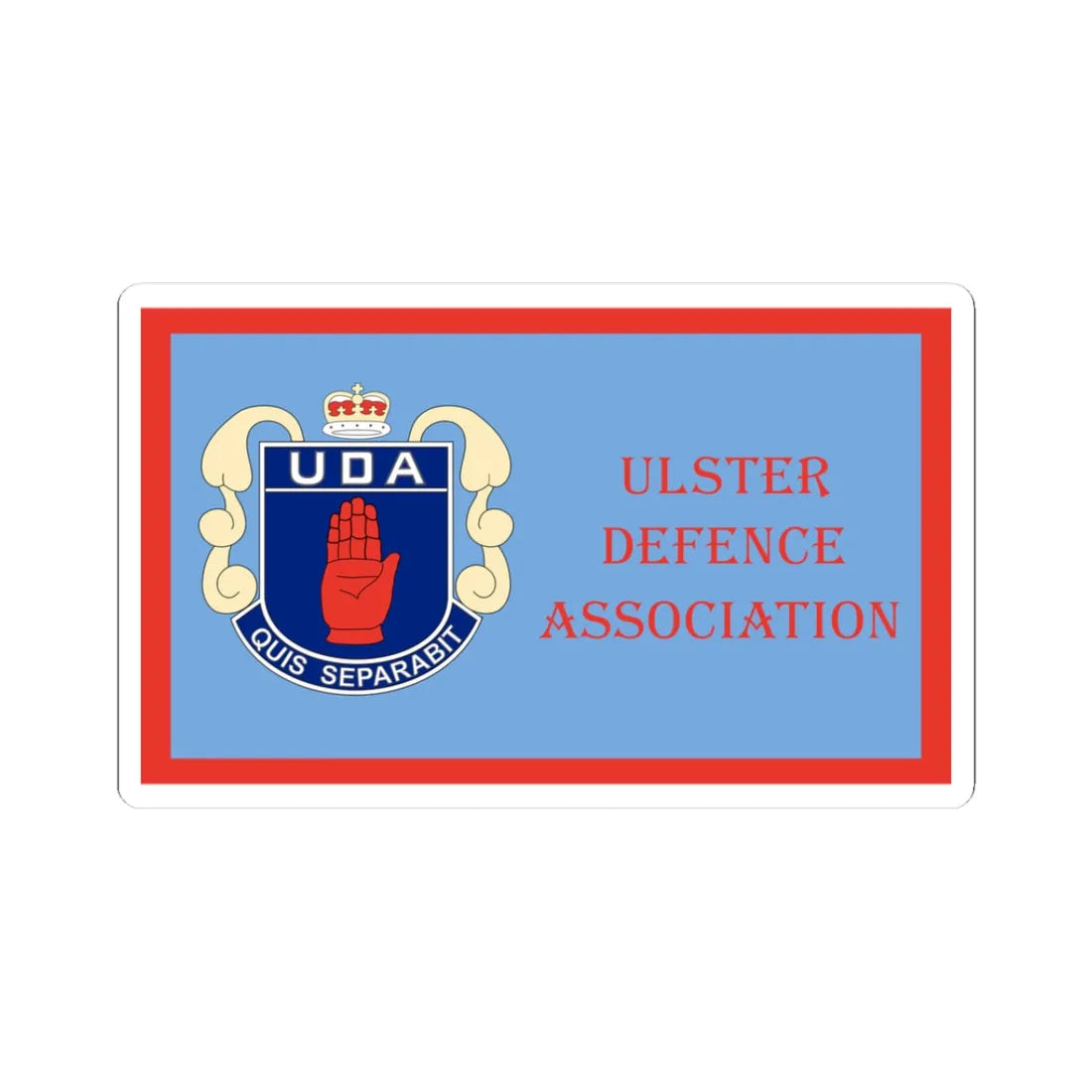 Flag of the Ulster Defence Association (Ireland) STICKER Vinyl Kiss-Cut Decal 3 Inch White - The Sticker Space