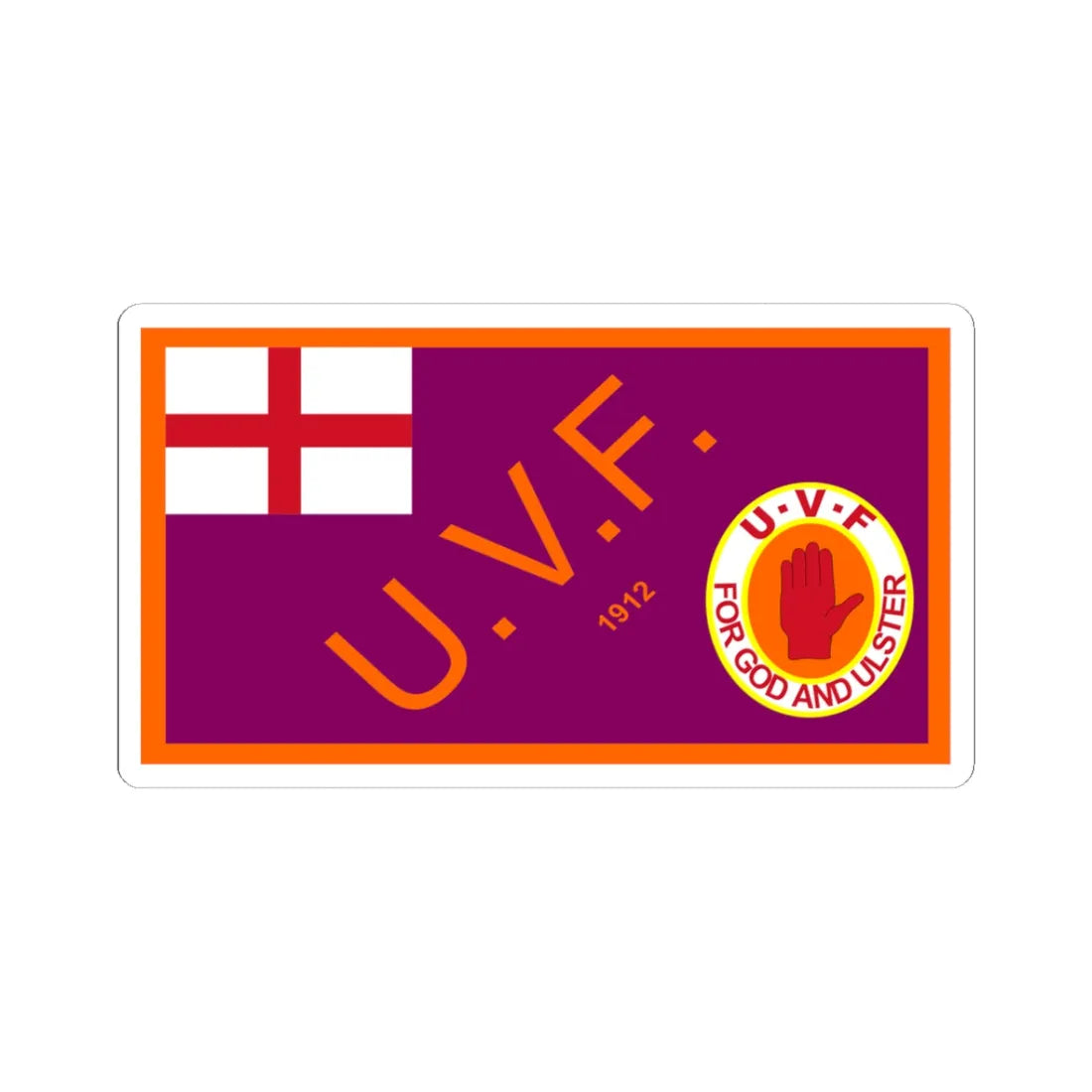 Flag of the Ulster Volunteer Force (Ireland) STICKER Vinyl Kiss-Cut Decal 3 Inch White - The Sticker Space