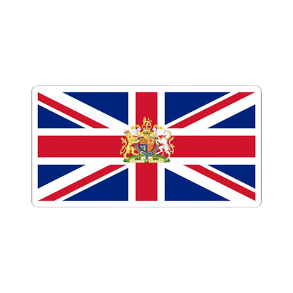 Flag of the United Kingdom defaced with coat of arms (United Kingdom) STICKER Vinyl Kiss-Cut Decal 4 Inch White - The Sticker Space