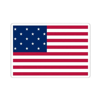 Flag of the United States 1795-1818 3-2 aspect ratio (United States) STICKER Vinyl Kiss-Cut Decal 6 Inch White - The Sticker Space