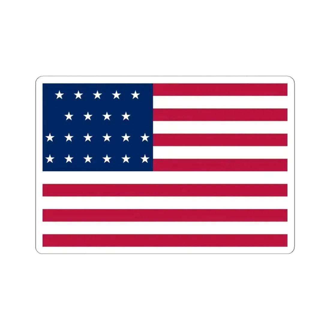 Flag of the United States 1819-1820 3-2 aspect ratio (United States) STICKER Vinyl Kiss-Cut Decal 6 Inch White - The Sticker Space