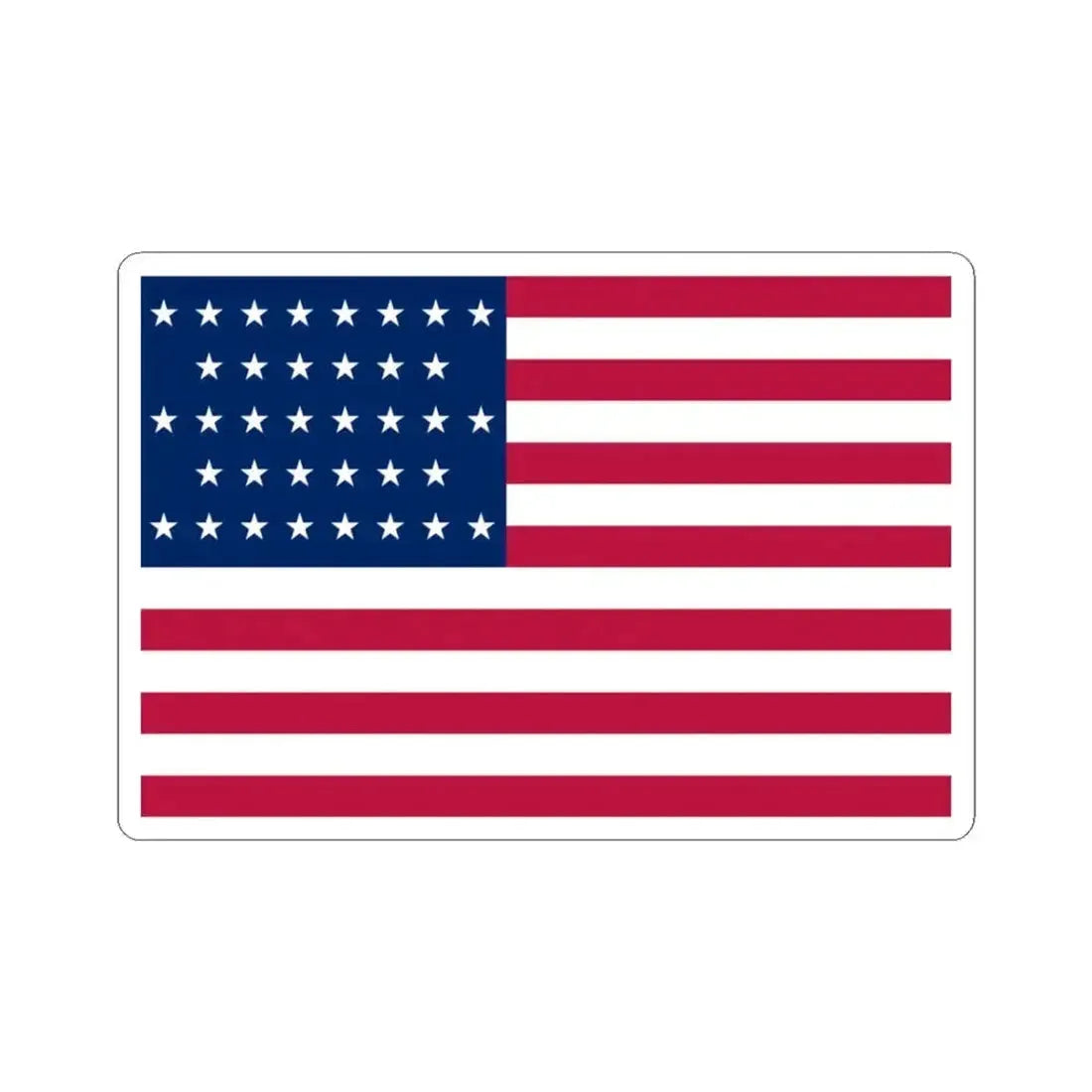 Flag of the United States 1865-1867 3-2 aspect ratio (United States) STICKER Vinyl Kiss-Cut Decal 3 Inch White - The Sticker Space