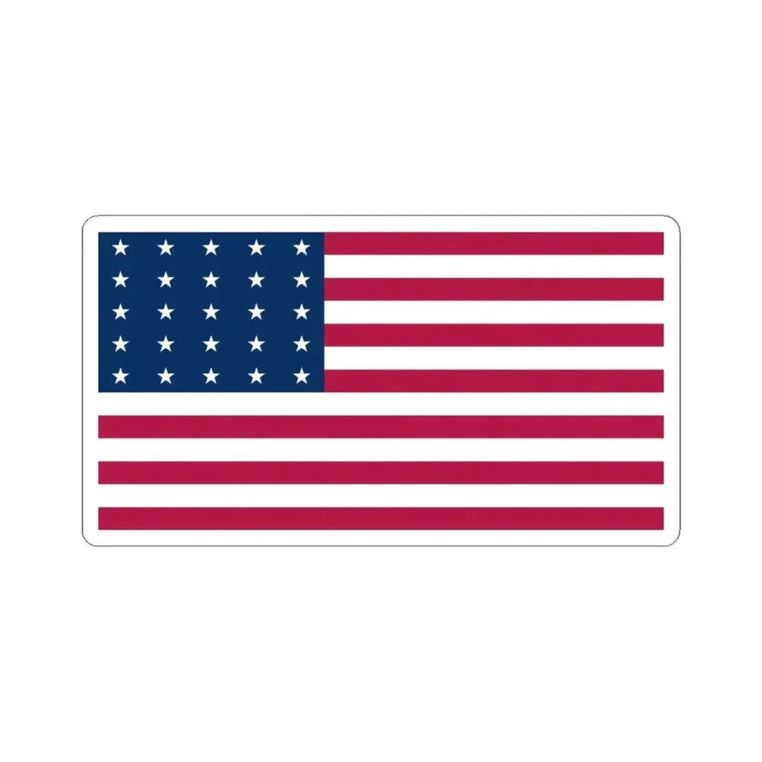 Flag of the United States 25 stars linear pattern (United States) STICKER Vinyl Kiss-Cut Decal 6 Inch White - The Sticker Space
