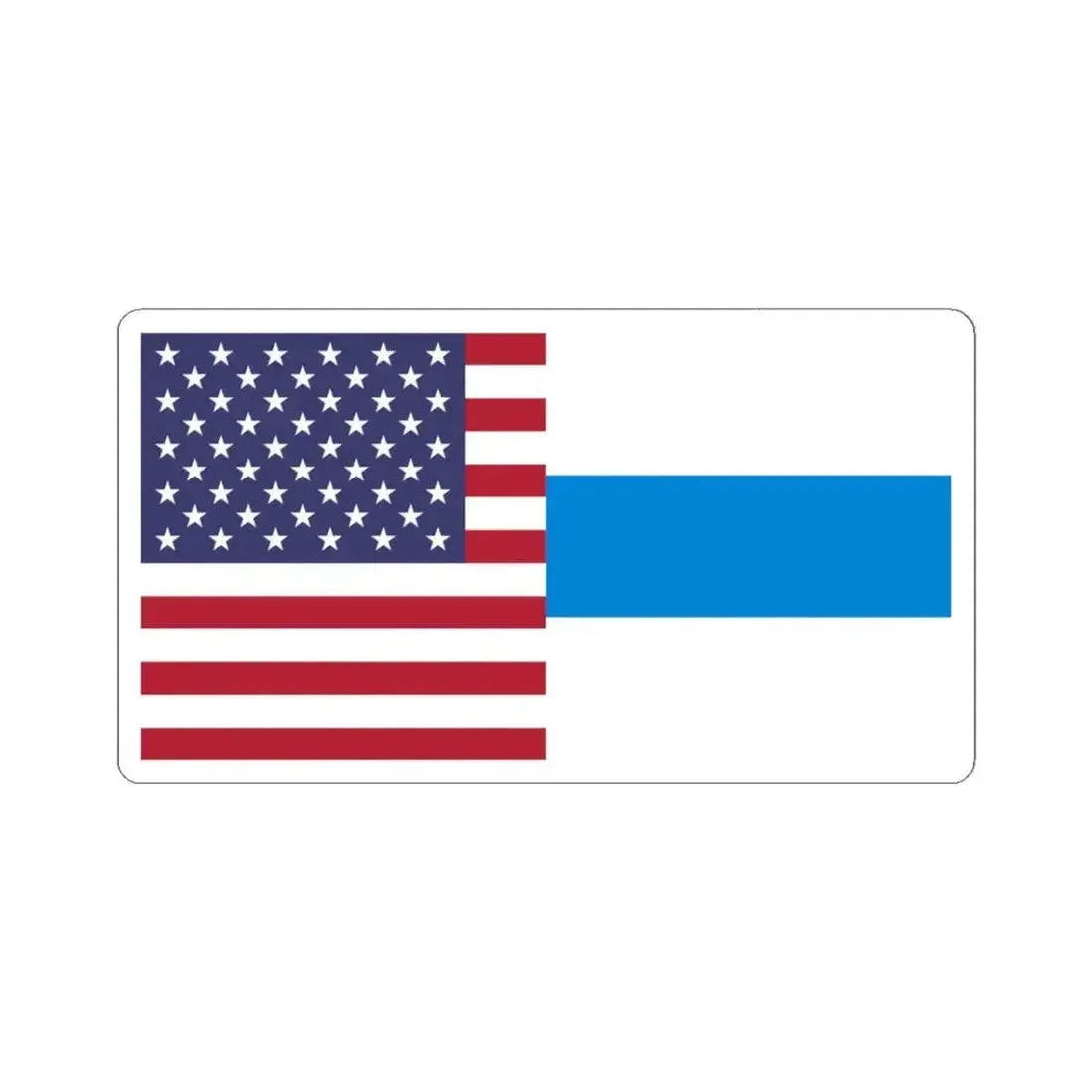 Flag of the United States and Free Russia (United States) STICKER Vinyl Kiss-Cut Decal 3 Inch White - The Sticker Space