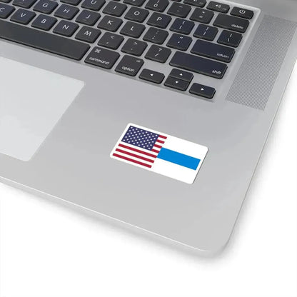 Flag of the United States and Free Russia (United States) STICKER Vinyl Kiss-Cut Decal - The Sticker Space