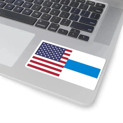 Flag of the United States and Free Russia (United States) STICKER Vinyl Kiss-Cut Decal - The Sticker Space