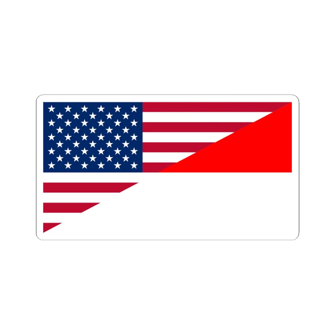 Flag of the United States and Indonesia (Indonesia) STICKER Vinyl Kiss-Cut Decal 6 Inch White - The Sticker Space