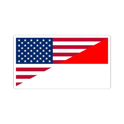 Flag of the United States and Indonesia (Indonesia) STICKER Vinyl Kiss-Cut Decal 6 Inch White - The Sticker Space