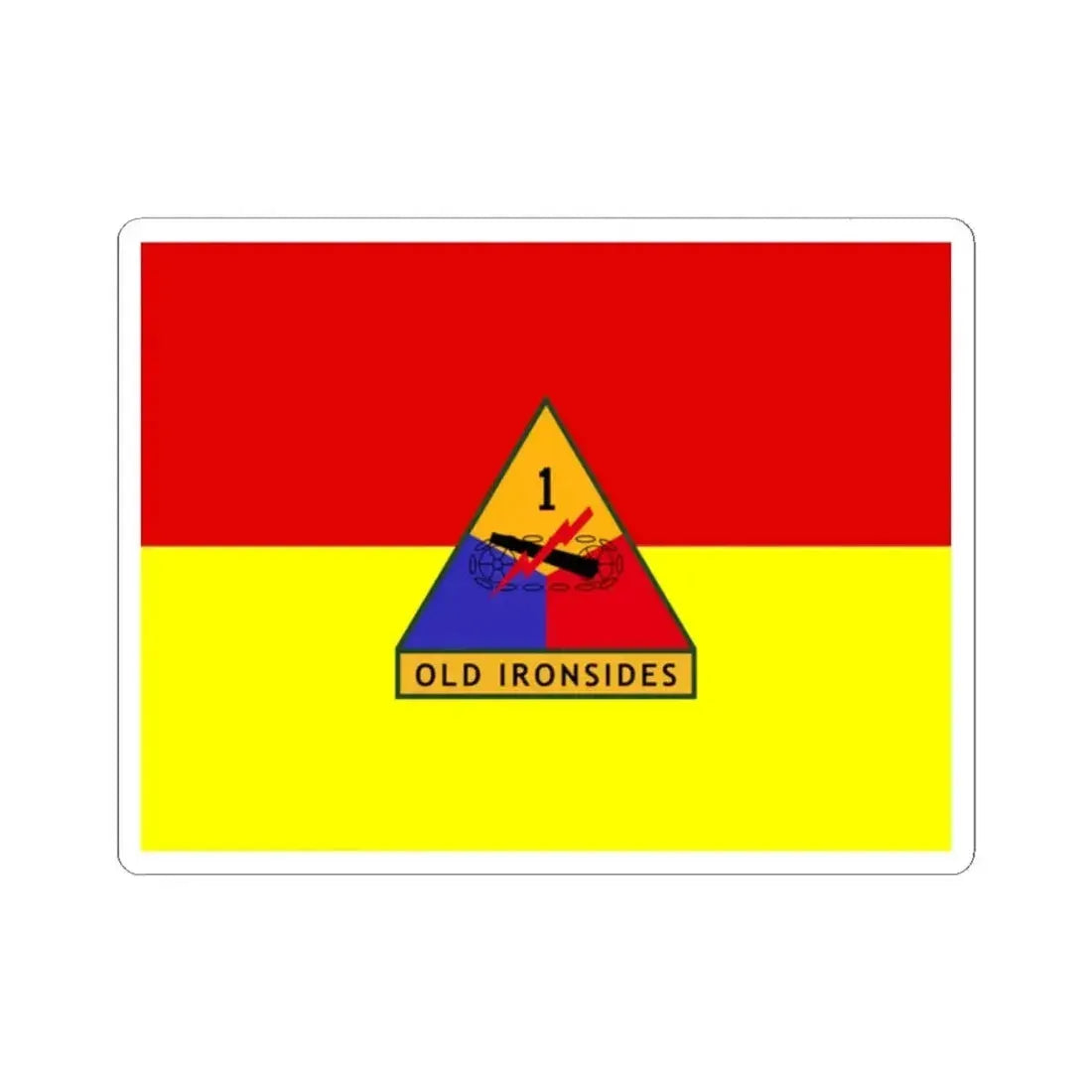 Flag of the United States Army 1st Armored Division (United States) STICKER Vinyl Kiss-Cut Decal 2 Inch White - The Sticker Space
