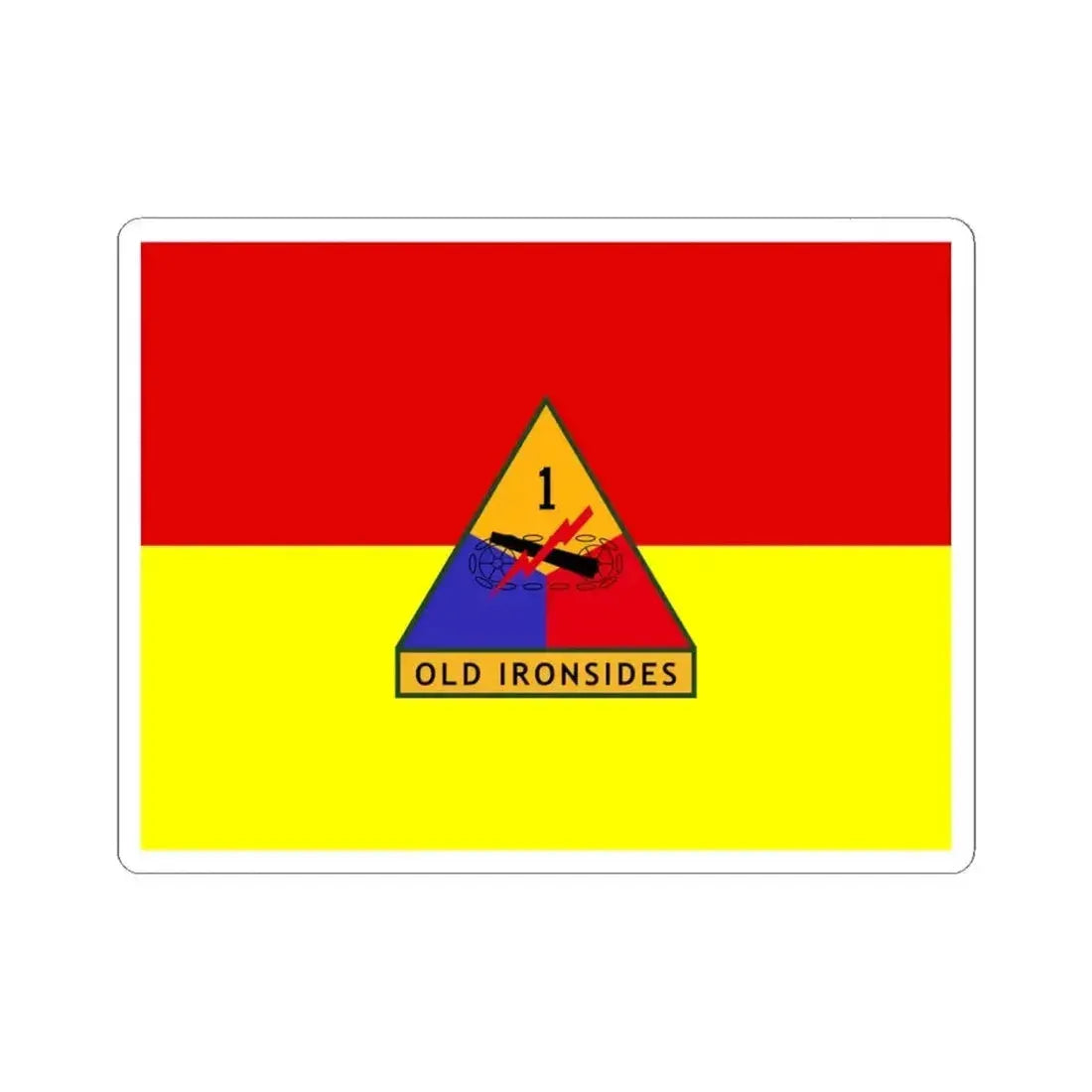Flag of the United States Army 1st Armored Division (United States) STICKER Vinyl Kiss-Cut Decal 4 Inch White - The Sticker Space