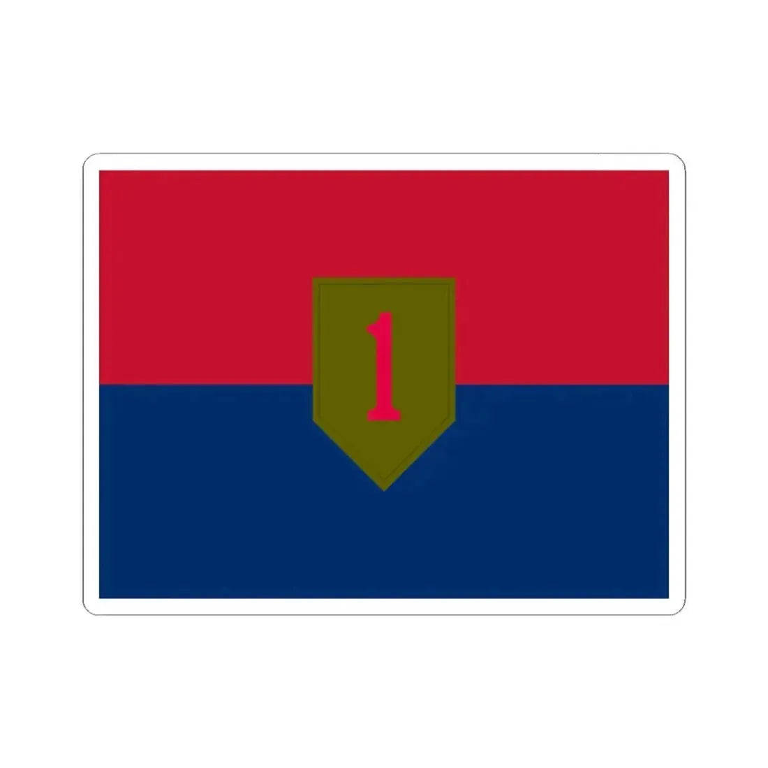 Flag of the United States Army 1st Infantry Division (United States) STICKER Vinyl Kiss-Cut Decal 2 Inch White - The Sticker Space