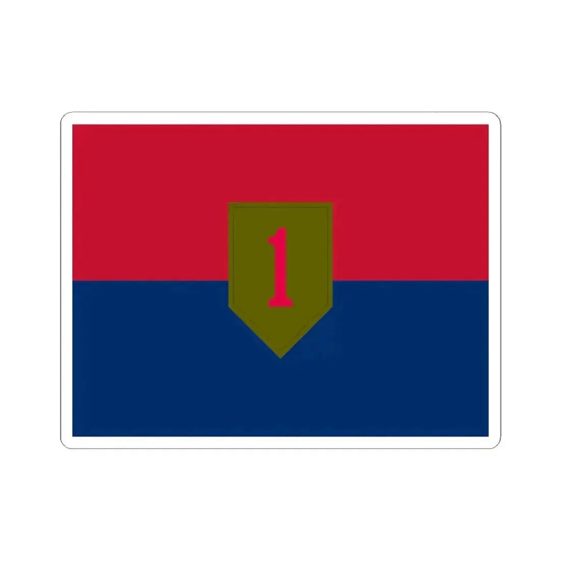 Flag of the United States Army 1st Infantry Division (United States) STICKER Vinyl Kiss-Cut Decal 3 Inch White - The Sticker Space