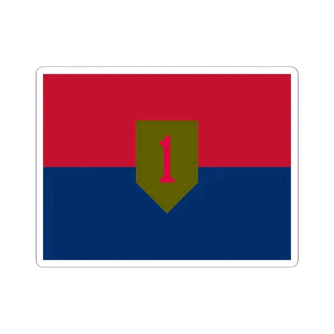 Flag of the United States Army 1st Infantry Division (United States) STICKER Vinyl Kiss-Cut Decal 4 Inch White - The Sticker Space