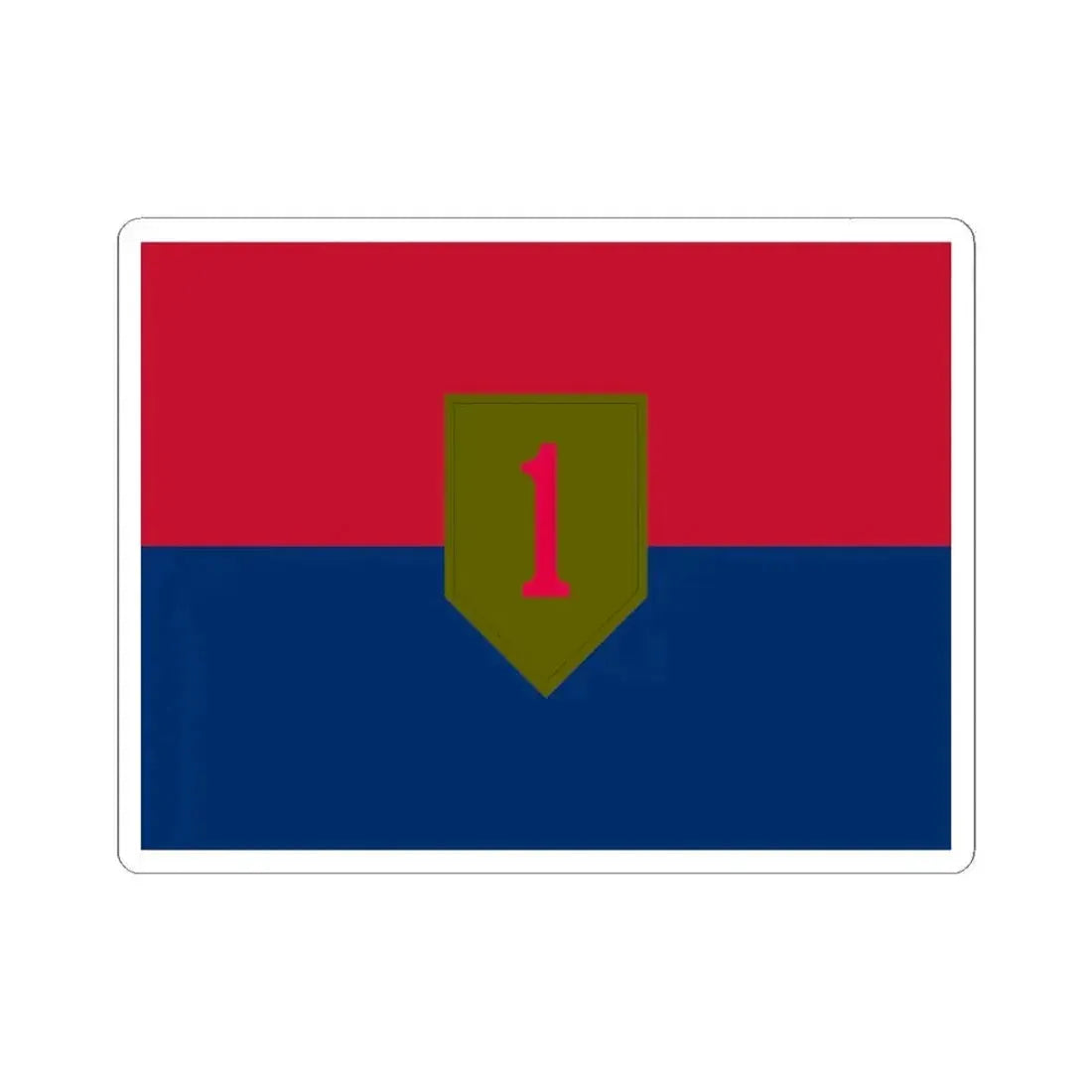 Flag of the United States Army 1st Infantry Division (United States) STICKER Vinyl Kiss-Cut Decal 6 Inch White - The Sticker Space