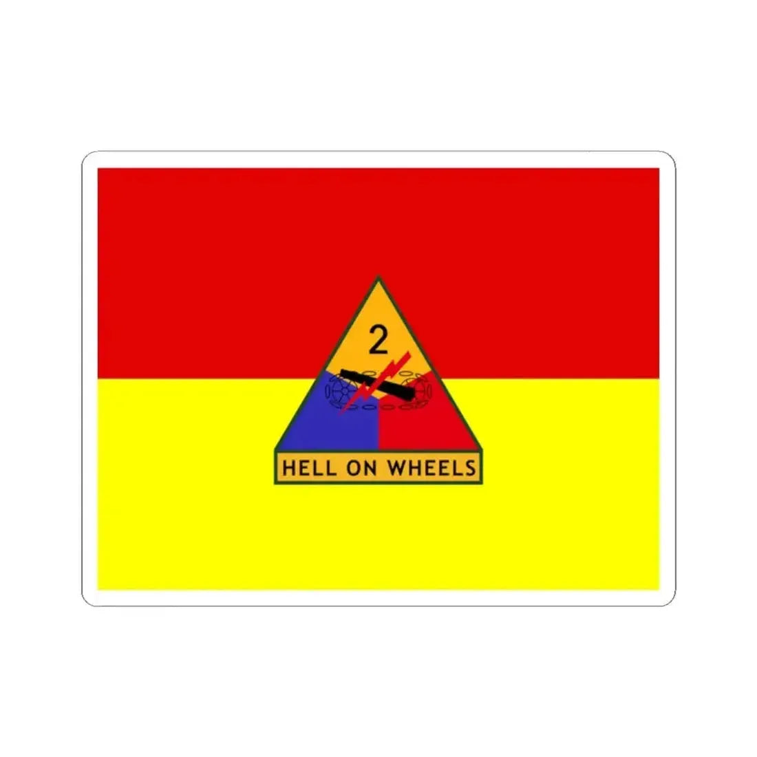 Flag of the United States Army 2nd Armored Division (United States) STICKER Vinyl Kiss-Cut Decal 2 Inch White - The Sticker Space