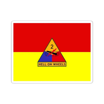 Flag of the United States Army 2nd Armored Division (United States) STICKER Vinyl Kiss-Cut Decal 2 Inch White - The Sticker Space