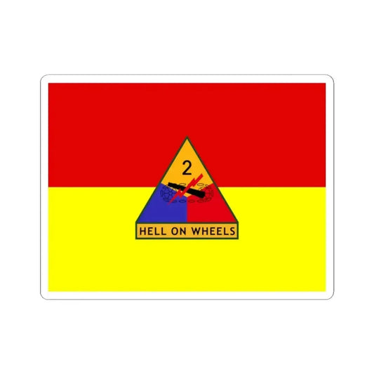 Flag of the United States Army 2nd Armored Division (United States) STICKER Vinyl Kiss-Cut Decal 2 Inch White - The Sticker Space