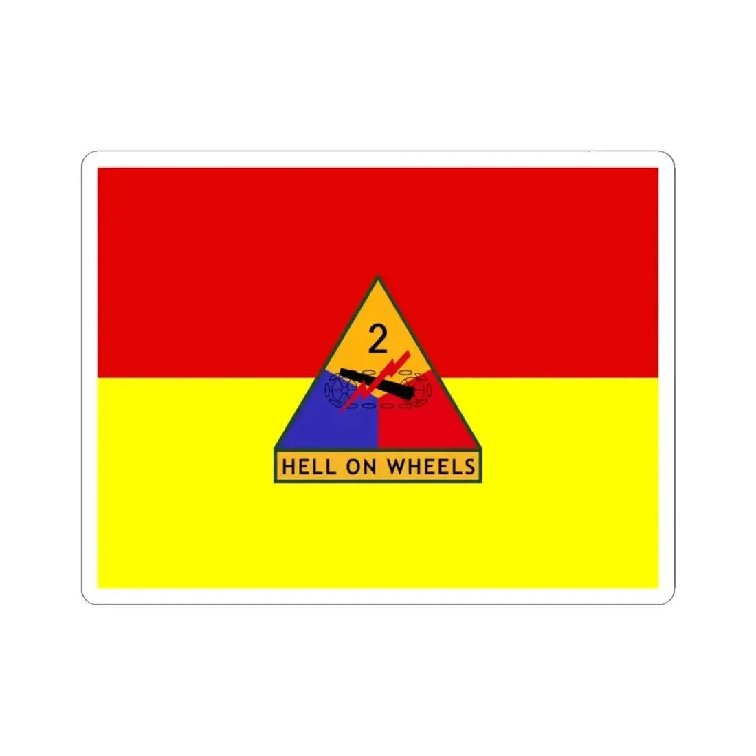 Flag of the United States Army 2nd Armored Division (United States) STICKER Vinyl Kiss-Cut Decal 6 Inch White - The Sticker Space