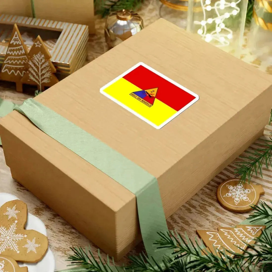 Flag of the United States Army 2nd Armored Division (United States) STICKER Vinyl Kiss-Cut Decal - The Sticker Space