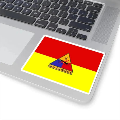 Flag of the United States Army 2nd Armored Division (United States) STICKER Vinyl Kiss-Cut Decal - The Sticker Space