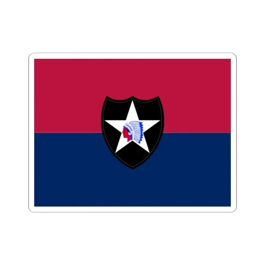 Flag of the United States Army 2nd Infantry Division (United States) STICKER Vinyl Kiss-Cut Decal 2 Inch White - The Sticker Space