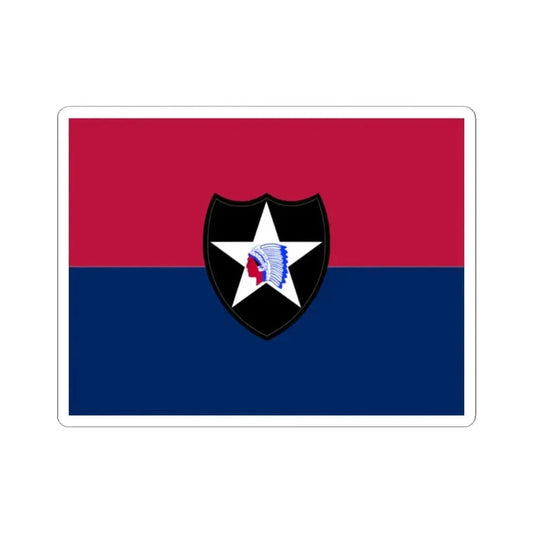 Flag of the United States Army 2nd Infantry Division (United States) STICKER Vinyl Kiss-Cut Decal 2 Inch White - The Sticker Space
