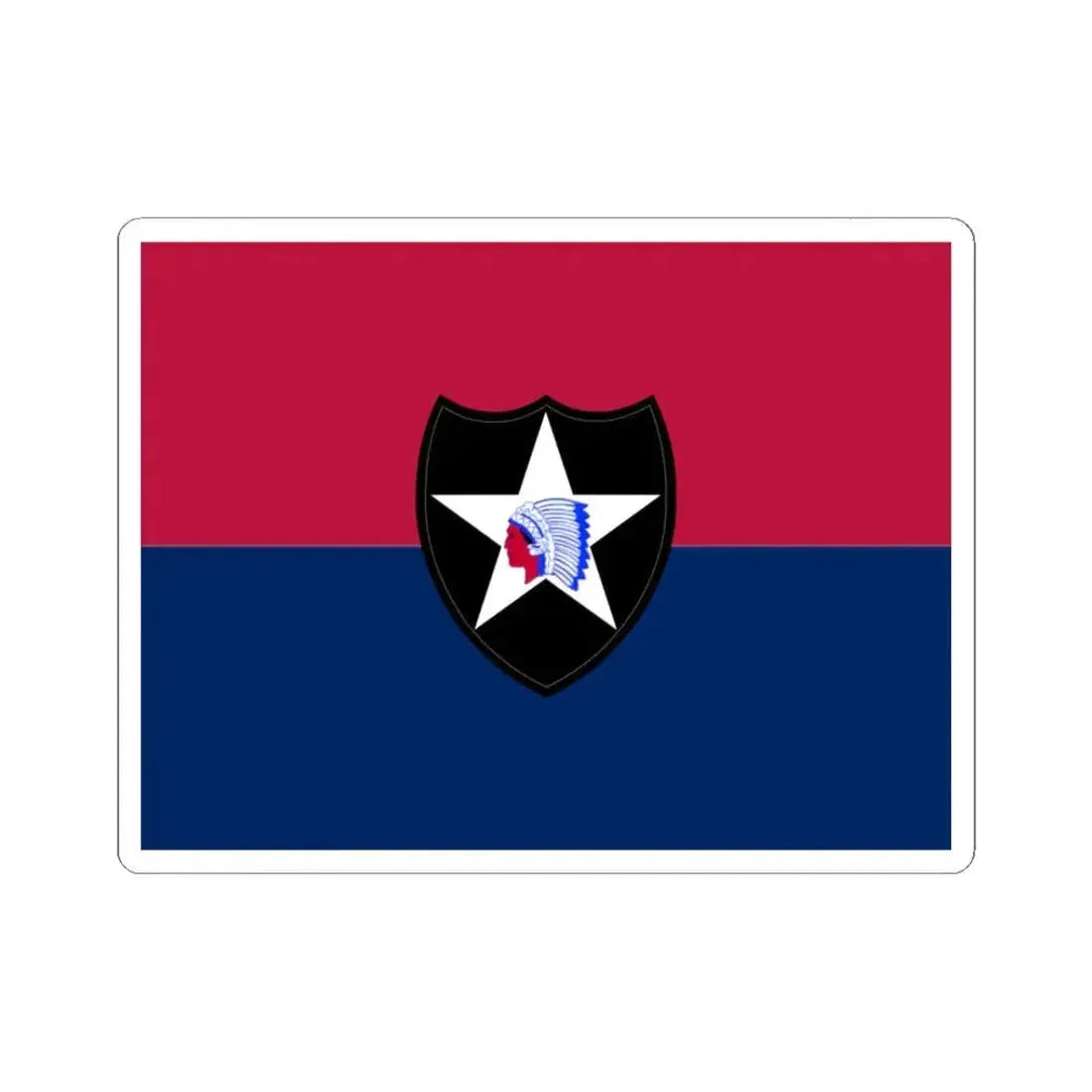 Flag of the United States Army 2nd Infantry Division (United States) STICKER Vinyl Kiss-Cut Decal 3 Inch White - The Sticker Space