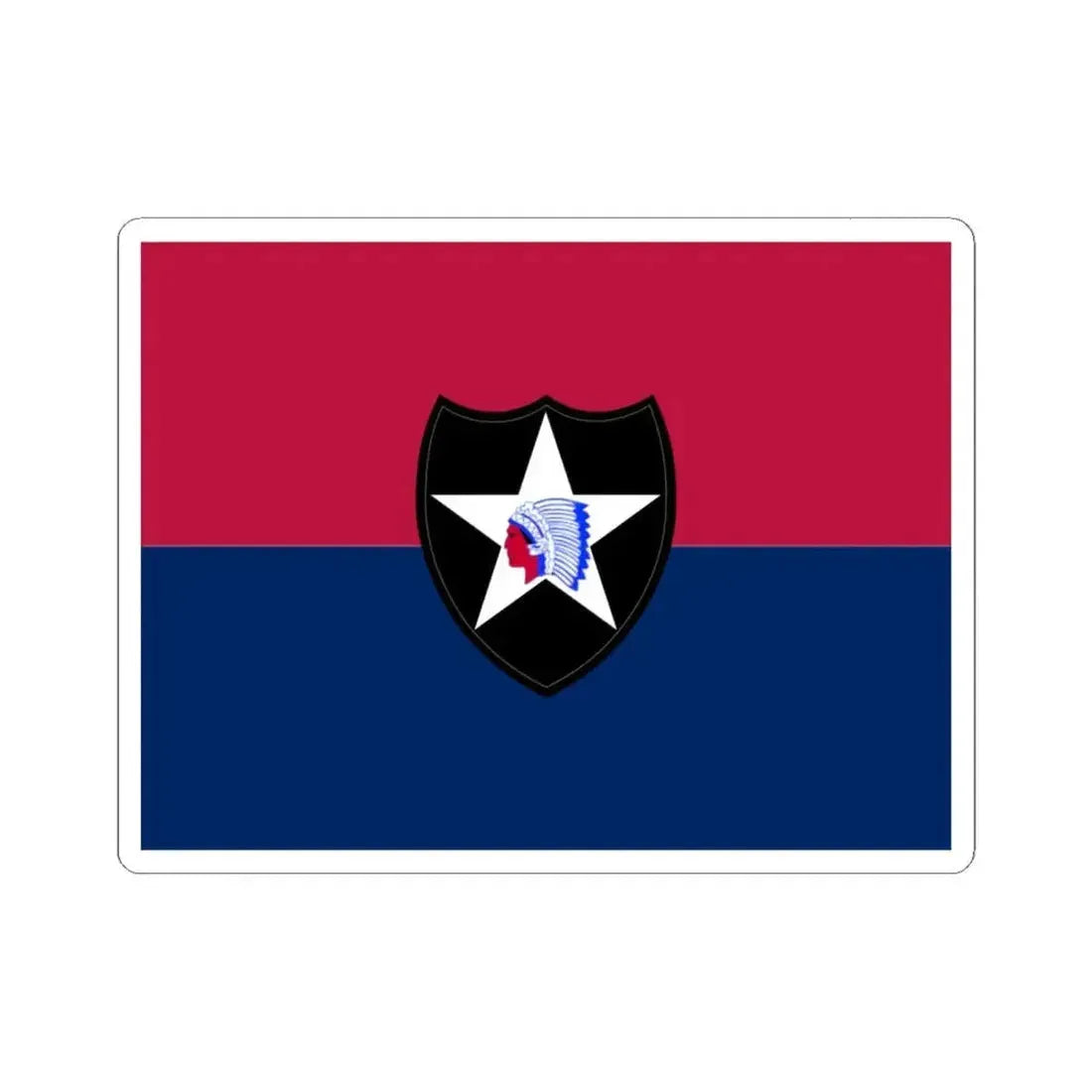 Flag of the United States Army 2nd Infantry Division (United States) STICKER Vinyl Kiss-Cut Decal 4 Inch White - The Sticker Space