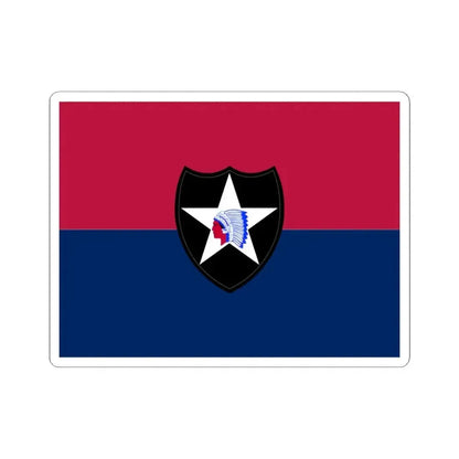 Flag of the United States Army 2nd Infantry Division (United States) STICKER Vinyl Kiss-Cut Decal 4 Inch White - The Sticker Space