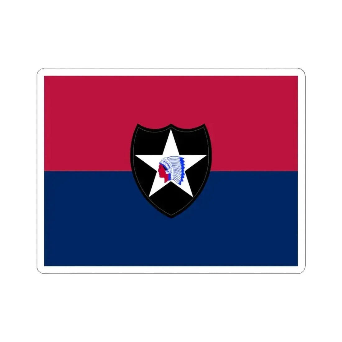 Flag of the United States Army 2nd Infantry Division (United States) STICKER Vinyl Kiss-Cut Decal 6 Inch White - The Sticker Space