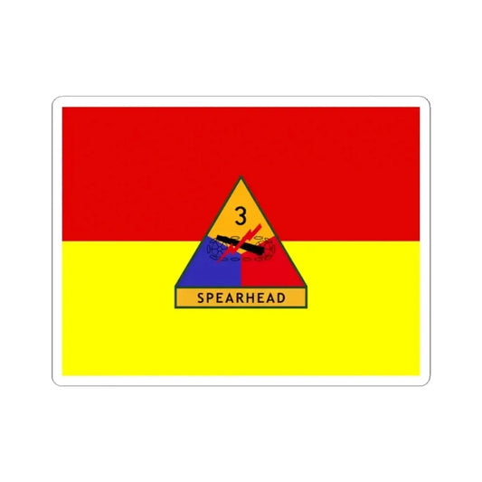 Flag of the United States Army 3rd Armored Division (United States) STICKER Vinyl Kiss-Cut Decal 2 Inch White - The Sticker Space