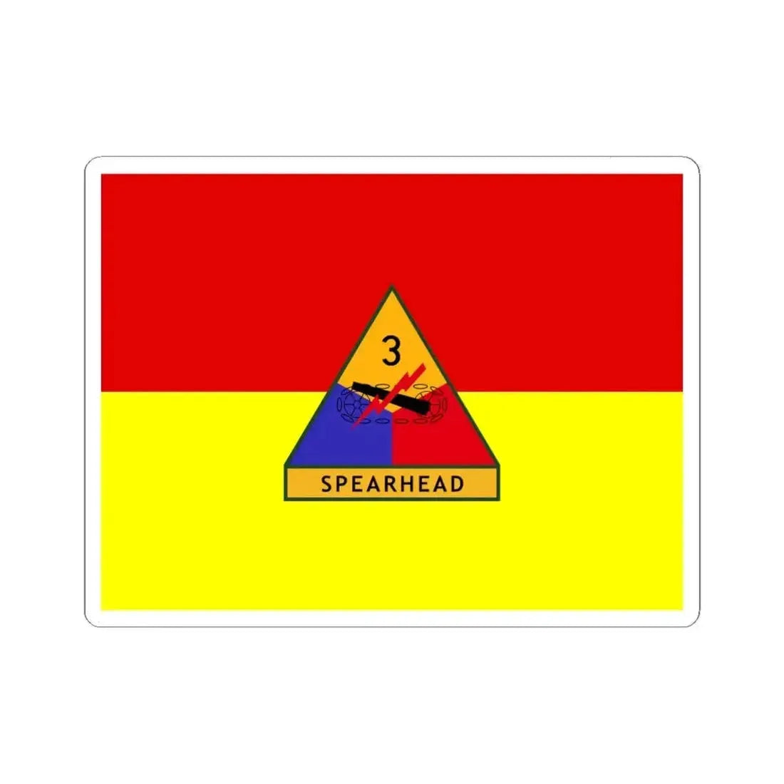 Flag of the United States Army 3rd Armored Division (United States) STICKER Vinyl Kiss-Cut Decal 6 Inch White - The Sticker Space