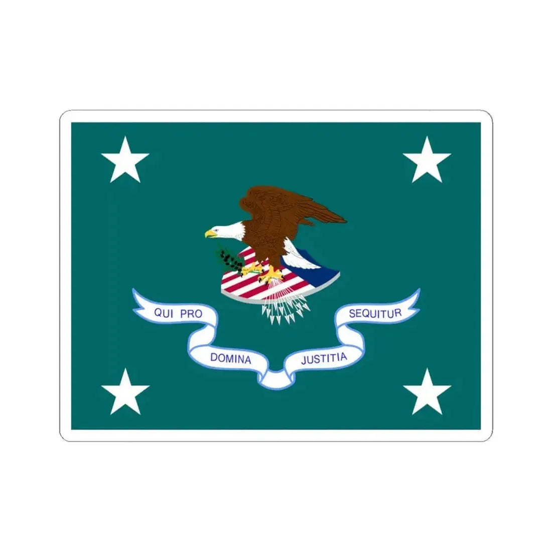 Flag of the United States Associate Attorney General (United States) STICKER Vinyl Kiss-Cut Decal 4 Inch White - The Sticker Space