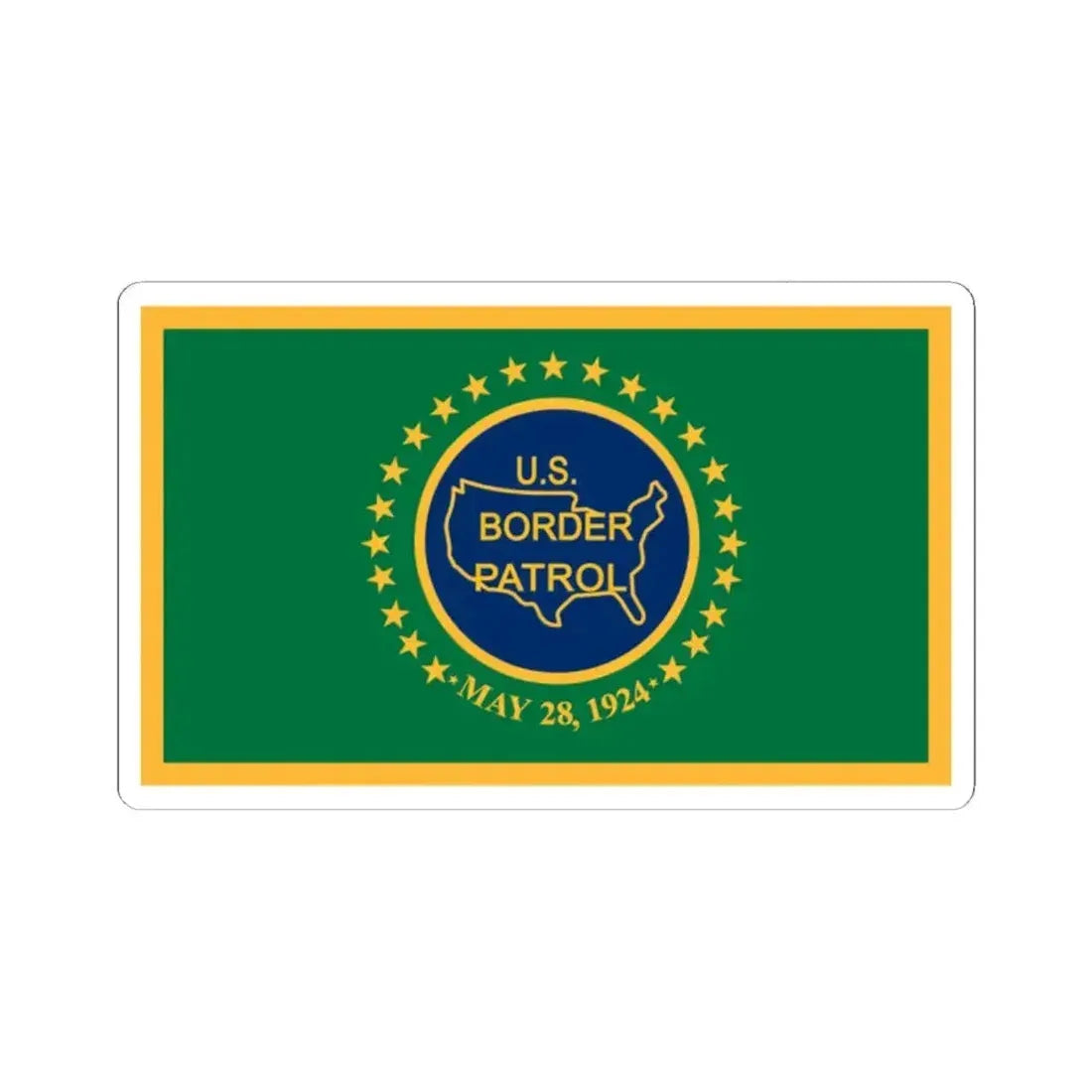 Flag of the United States Border Patrol (United States) STICKER Vinyl Kiss-Cut Decal 2 Inch White - The Sticker Space