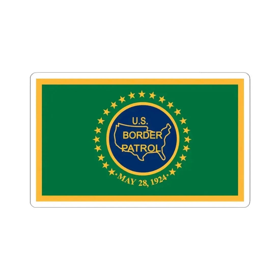 Flag of the United States Border Patrol (United States) STICKER Vinyl Kiss-Cut Decal 4 Inch White - The Sticker Space