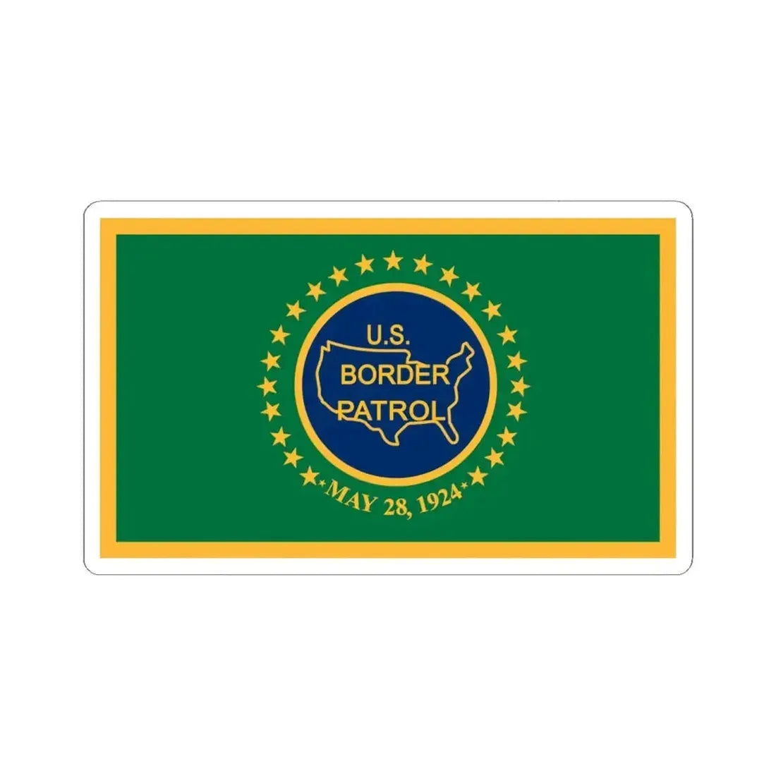 Flag of the United States Border Patrol (United States) STICKER Vinyl Kiss-Cut Decal 6 Inch White - The Sticker Space