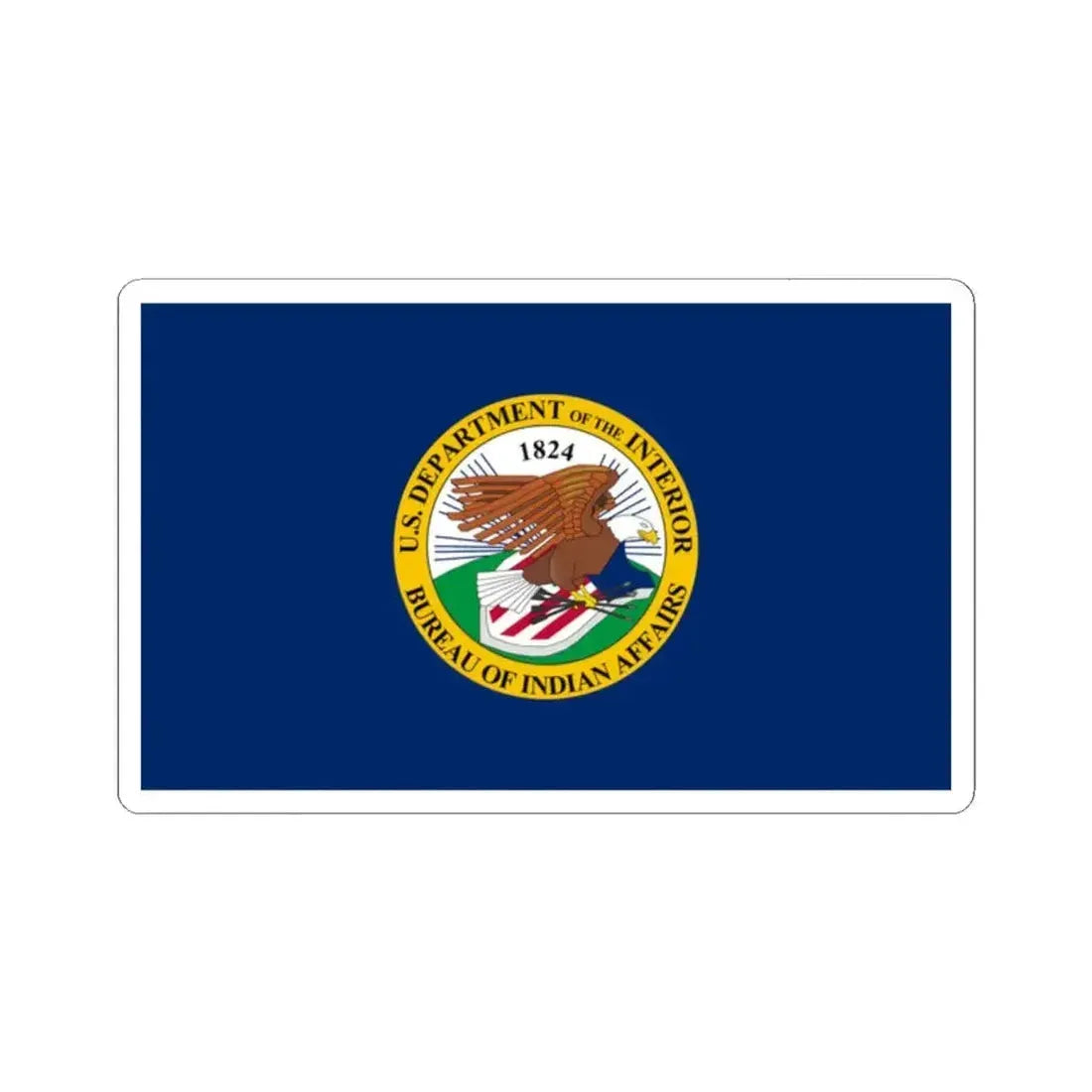 Flag of the United States Bureau of Indian Affairs (United States) STICKER Vinyl Kiss-Cut Decal 2 Inch White - The Sticker Space