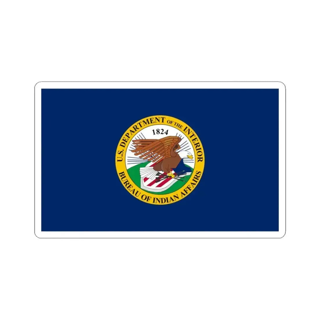 Flag of the United States Bureau of Indian Affairs (United States) STICKER Vinyl Kiss-Cut Decal 3 Inch White - The Sticker Space