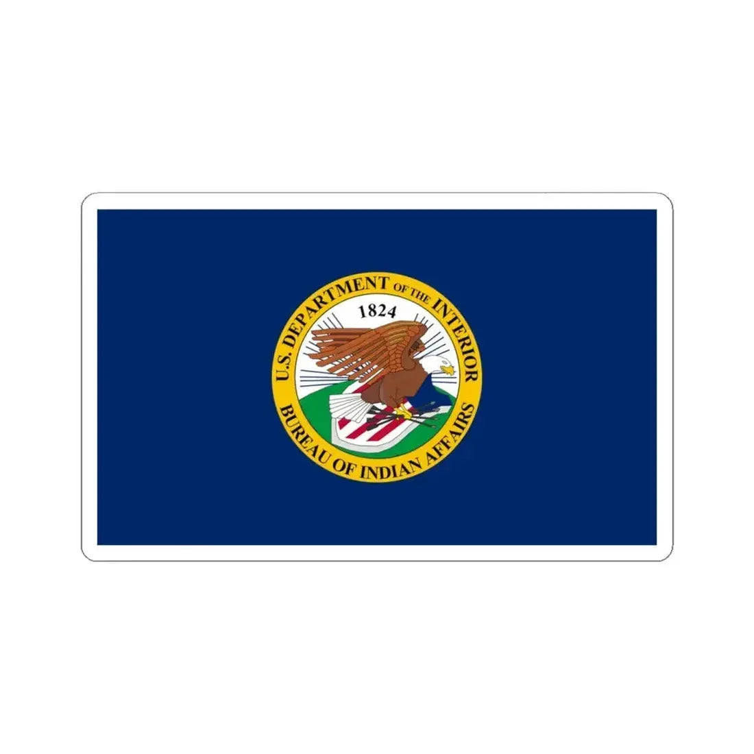 Flag of the United States Bureau of Indian Affairs (United States) STICKER Vinyl Kiss-Cut Decal 4 Inch White - The Sticker Space