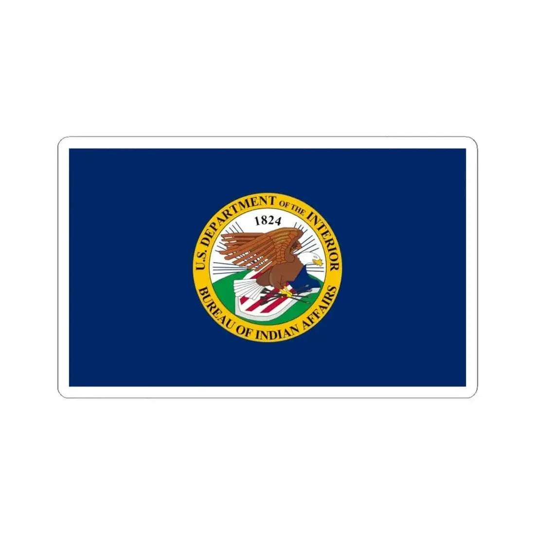 Flag of the United States Bureau of Indian Affairs (United States) STICKER Vinyl Kiss-Cut Decal 6 Inch White - The Sticker Space