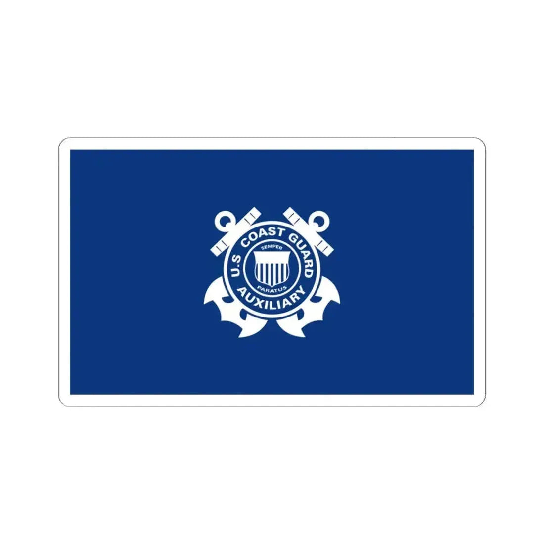 Flag of the United States Coast Guard Auxiliary 1940 (United States) STICKER Vinyl Kiss-Cut Decal 3 Inch White - The Sticker Space