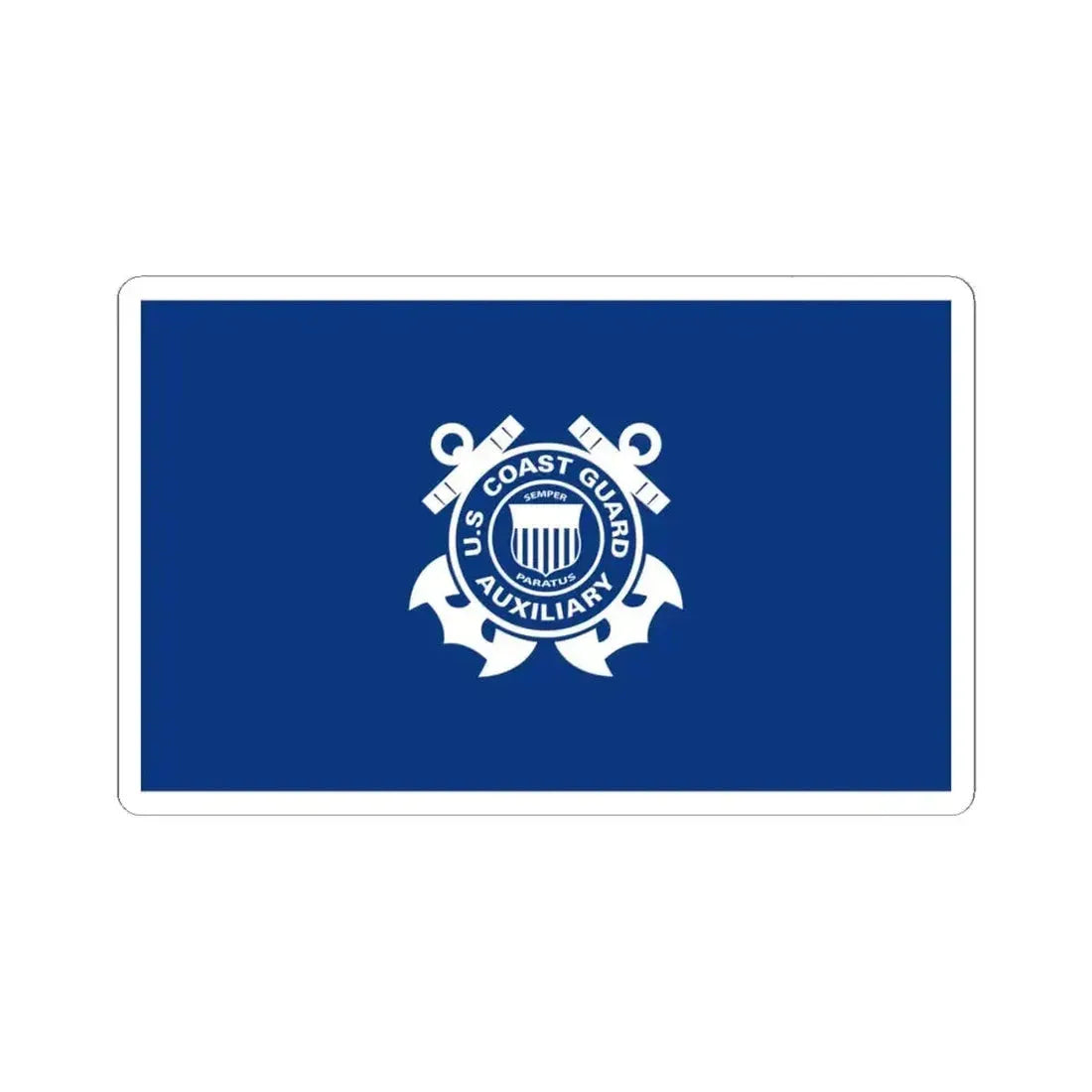 Flag of the United States Coast Guard Auxiliary 1940 (United States) STICKER Vinyl Kiss-Cut Decal 4 Inch White - The Sticker Space