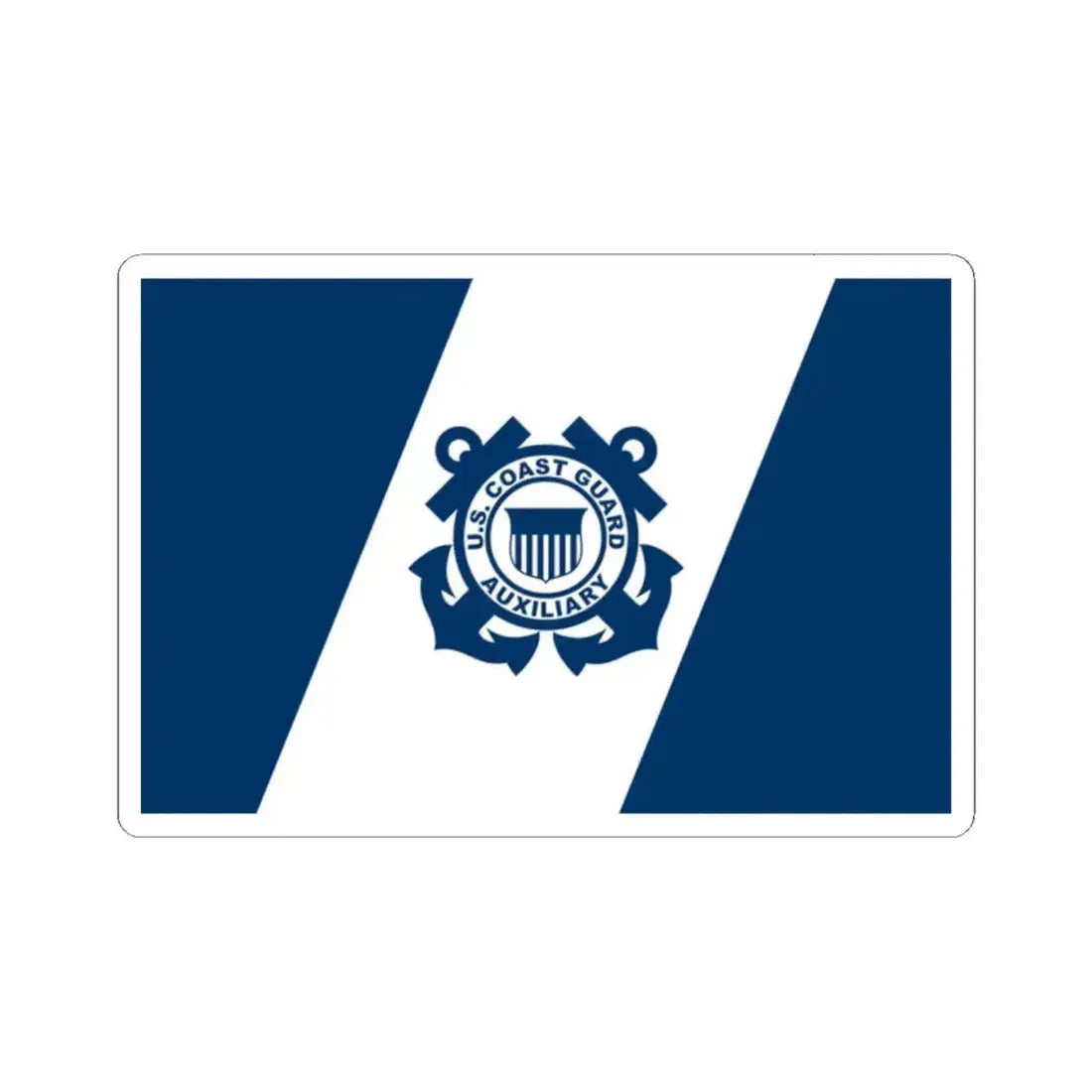 Flag of the United States Coast Guard Auxiliary (United States) STICKER Vinyl Kiss-Cut Decal 2 Inch White - The Sticker Space