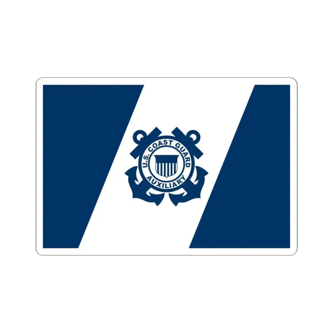 Flag of the United States Coast Guard Auxiliary (United States) STICKER Vinyl Kiss-Cut Decal 3 Inch White - The Sticker Space