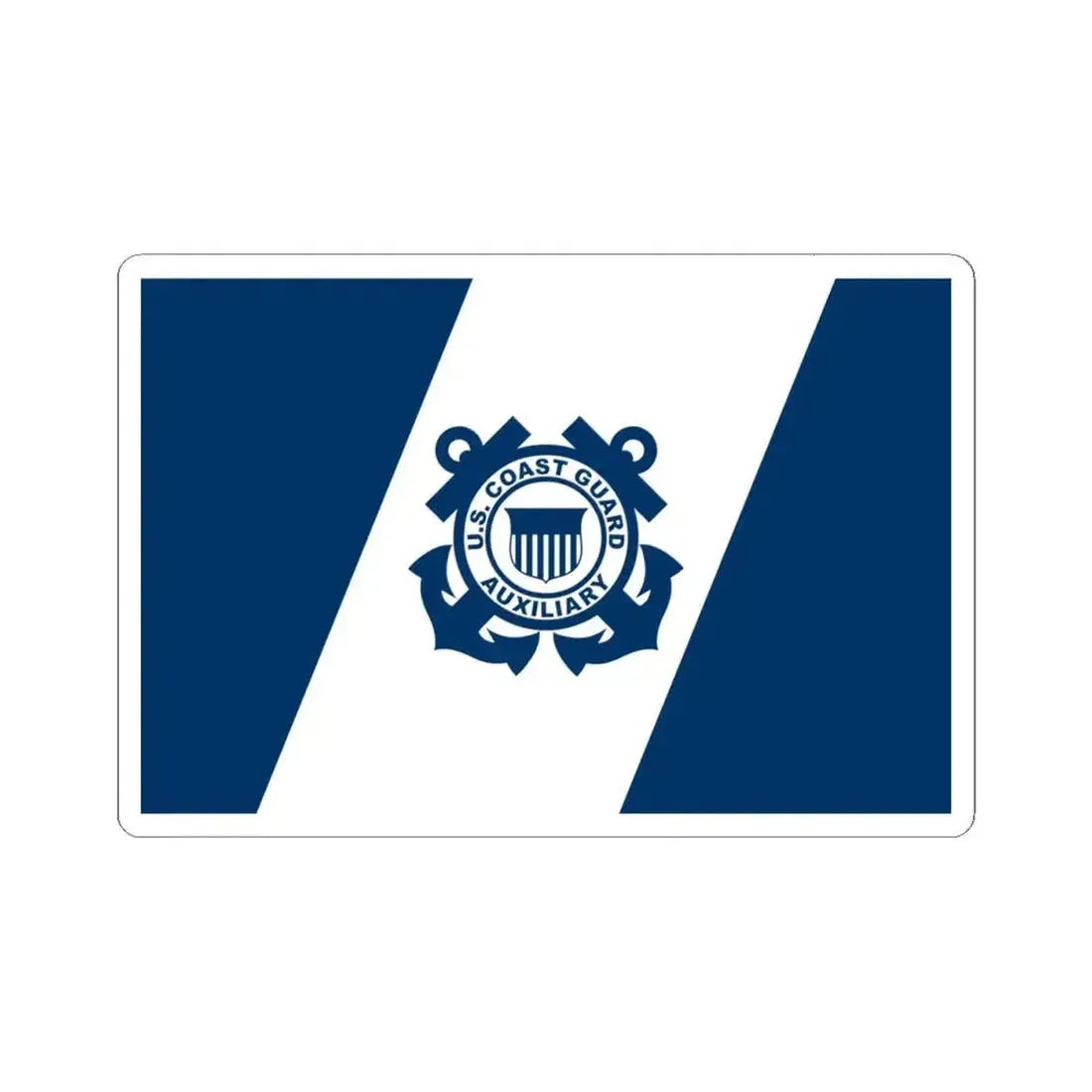 Flag of the United States Coast Guard Auxiliary (United States) STICKER Vinyl Kiss-Cut Decal 4 Inch White - The Sticker Space
