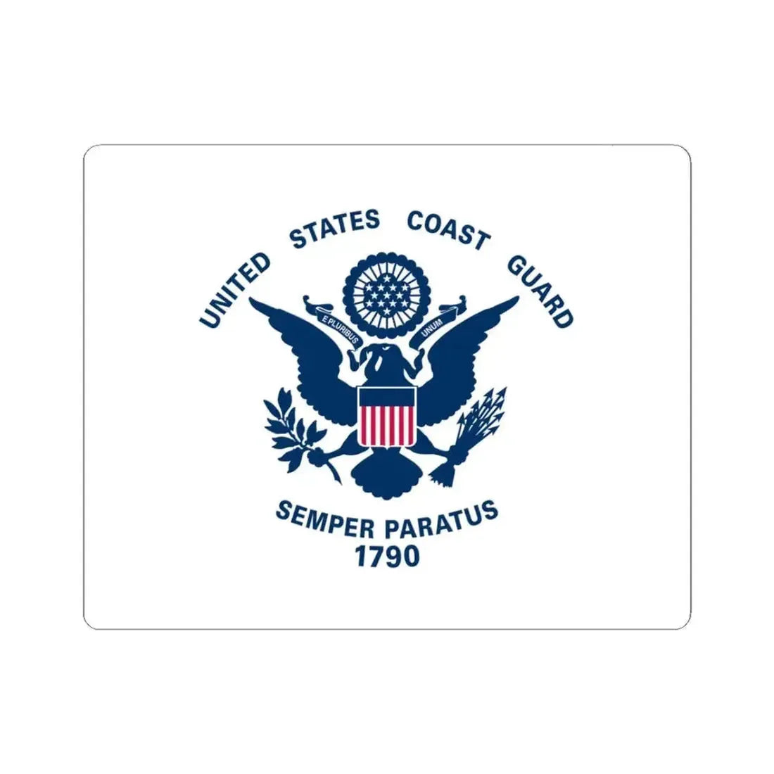 Flag of the United States Coast Guard (United States) STICKER Vinyl Kiss-Cut Decal 3 Inch White - The Sticker Space