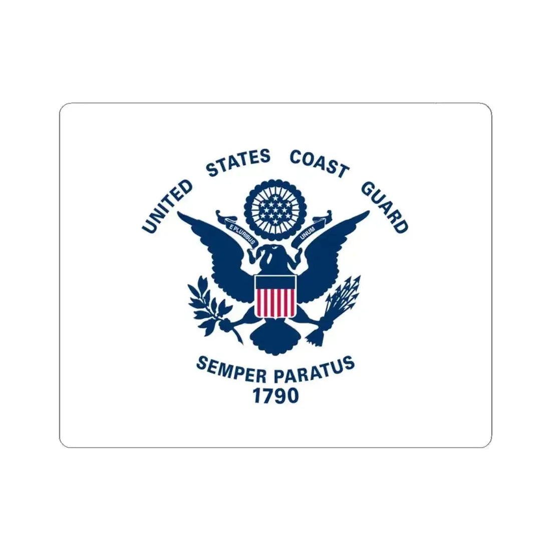 Flag of the United States Coast Guard (United States) STICKER Vinyl Kiss-Cut Decal 4 Inch White - The Sticker Space