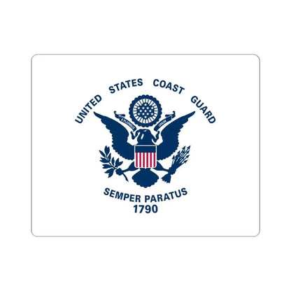 Flag of the United States Coast Guard (United States) STICKER Vinyl Kiss-Cut Decal 4 Inch White - The Sticker Space