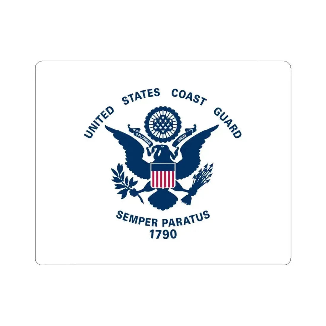 Flag of the United States Coast Guard (United States) STICKER Vinyl Kiss-Cut Decal 6 Inch White - The Sticker Space