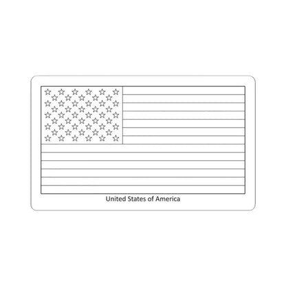 Flag of the United States colouring page (United States) STICKER Vinyl Kiss-Cut Decal 2 Inch White - The Sticker Space